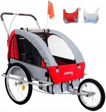 Przyczepka rowerowa amortyzowana składana 2w1 led